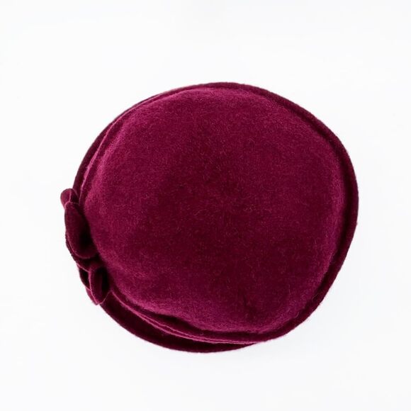 9279 Women Beret Hat Cloche Bucket Hat Vintage Floral Wool Classic Winter Hat